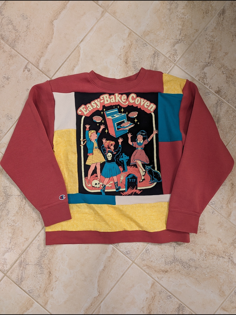 Champion Easy-Bake Coven Graphic Upcycled Crewneck Sweater